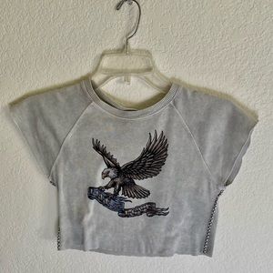 lucky brand cropped tee